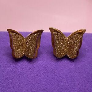 💛 Rose Gold Plated Sparkling Butterfly Earrings